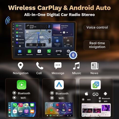 5G WiFi Car Radio for Dodge Journey 2011-2019: [4Core 64G ROM] 9'' HD Touch Screen Stereo with Wireless Carplay Android Auto GPS Bluetooth FM RDS SWC Mirror Link Backup Camera in Saudi Arabia