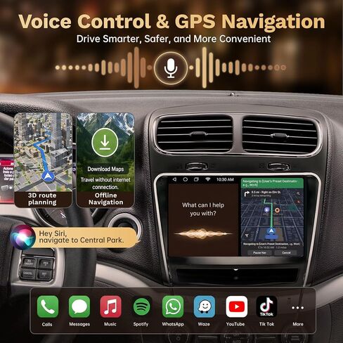5G WiFi Car Radio for Dodge Journey 2011-2019: [4Core 64G ROM] 9'' HD Touch Screen Stereo with Wireless Carplay Android Auto GPS Bluetooth FM RDS SWC Mirror Link Backup Camera in Saudi Arabia