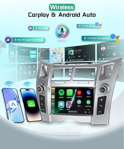 8 Core Car Radio for Toyota Yaris 2005–2011,7'' IPS Touchscreen Stereo with 4+64G Android 15 5G WiFi USB&Type-C Port Android Auto GPS BT5.0 FM/RDS Rear View Cam for Yaris CarPlay in Saudi Arabia