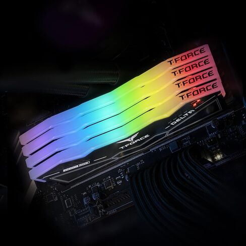 TEAMGROUP T-Force Delta RGB DDR5 Ram 32GB (2x16GB) 7200MHz PC5-57600 CL34 A-DIE Desktop Memory Module Ram for 600 700 Series Chipset XMP 3.0 Ready Black - FF3D532G7200HC34ADC01 in Saudi Arabia