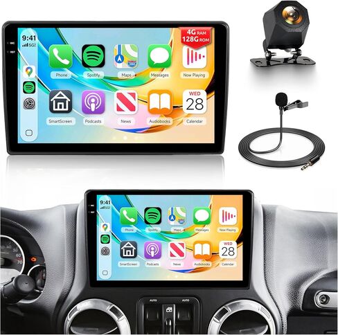 4Core 4G+128G Android Car Stereo for Jeep Wrangler JK 2007-2018 Dodge Ram 1500 2500 3500 Grand Cherokee with Wireless CarPlay Android Auto, Orderich 10.1" Car Radio GPS 5G-WiFi Bluetooth 5.0 FM EQ in Saudi Arabia