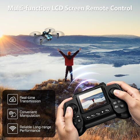 Drone with Camera & Screen on Controller, 1080P Foldable Drone for Adults Beginners, Control Quadcopter with Stable Altitude Hold, Gravity Control, Trajectory Flight, One Key Take Off, 2 Batteries, 3D Flips in Saudi Arabia