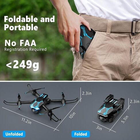 Drone with Camera & Screen on Controller, 1080P Foldable Drone for Adults Beginners, Control Quadcopter with Stable Altitude Hold, Gravity Control, Trajectory Flight, One Key Take Off, 2 Batteries, 3D Flips in Saudi Arabia