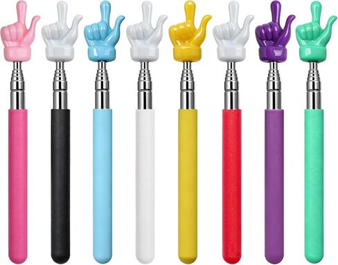 8Pcs Telescopic Teachers Pointer, Mini Pointer Finger Stick for Classroom, Retractable Hand Pointer for School Presentations(8 Colors) in Saudi Arabia