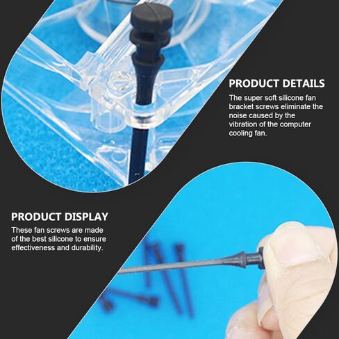 Generic 20pcs PC Case Fan Screws Silicone Noise Canceling Long Screws for Computer Cooling Easy to Install in Kuwait