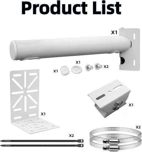 11.8" Outdoor Camera Pole Mount, Heavy Duty Pipe Bracket with L Plate, Fits Bullet & Dome Cameras and Solar Panels, Comes with Clamps Zip Ties Compatible with Hik, Arlo, Reolink, Ring in Saudi Arabia