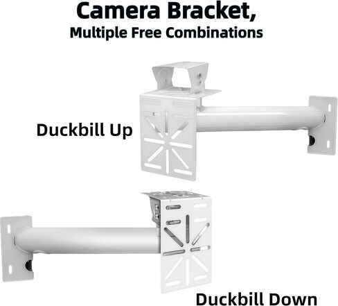 11.8" Outdoor Camera Pole Mount, Heavy Duty Pipe Bracket with L Plate, Fits Bullet & Dome Cameras and Solar Panels, Comes with Clamps Zip Ties Compatible with Hik, Arlo, Reolink, Ring in Saudi Arabia