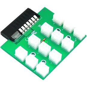 Angitu 12 Ports 6Pin GPU PCI-E 800W 1400W 1600W PSU Breakout Board Converter with Led Light for HP HSTNS-PL62 HSTNS-PL41 DPS-1400CB A (Green) in Saudi Arabia