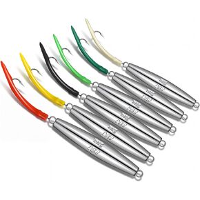 6 Pcs 2oz A17 Diamond Jigs Saltwater Fishing Lures Flat Metal Jigging Spoon Baits for Surf Fishing Bottom Bouncing Sinking Casting Vertical Ocean Lures for Bluefish Striper Tuna Freshwater in Saudi Arabia