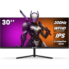 CRUA 30-inch Gaming Monitor 200HZ, 21:9 WFHD(2560X1080P) Ultrawide Computer Monitor, IPS Screen,120% sRGB, PIP/PBP, HDMI 2.0 & Displayport 1.4,Support FreeSync,Wall Mountable/Tilt Adjustable- Black in Kuwait