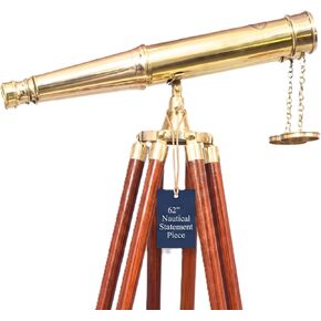 62" Floor Standing Binoculars, Solid Brass, Wood Tripod Stand in Saudi Arabia