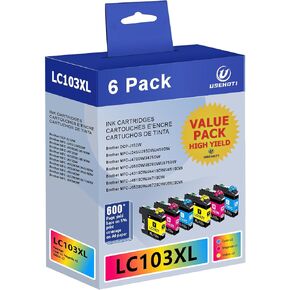 LC103XL Compatible Ink Cartridges Replacement for Brother LC103 LC101 – High Yield Color Ink Works with Brother MFC-J870DW, J6920DW, J6520DW, J450DW Printers (2 Cyan, 2 Magenta, 2 Yellow) in Saudi Arabia