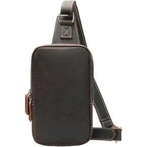 Lightweight Cowhide Sling Bag for Men - Waterproof Crossbody Shoulder Bag for Outdoor, Hiking and Walking Gifts in Saudi Arabia