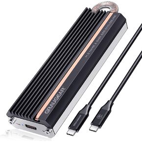 GRAUGEAR 20Gbps Enclosure for M.2 NVMe & SATA SSD, USB3.2 Gen2x2 20Gbps, Supports M.2 2280/2260/2242/2230, Heatpipe Cooling, Silent in Kuwait