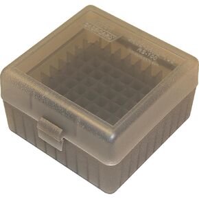 MTM Case-Gard RS-100-16T Flip-Top Rifle Ammo Box, Clear Green/Black in Saudi Arabia