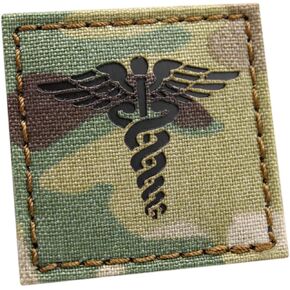 IR 2x2 Caduceus EMS Medic Paramedic EMT ممرضة طبيب رقعة تثبيت تكتيكية (بني ذئب) in Kuwait