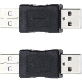 2pc USB 2.0 Male to Male Adapter Connector, Black Portable Conversion in Kuwait