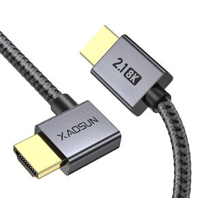 كابل XAOSUN الزاوية اليمنى HDMI 2.1، كابل HDMI 90 درجة 8K@60 هرتز، رمادي 6.6FT in Kuwait