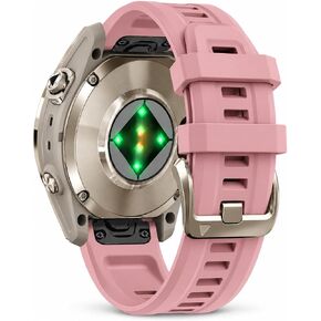 حزام ساعة لـ Garmin fenix 5s 6s 7s pro يعمل بالطاقة الشمسية من السيليكون بإبزيم ذهبي سريع التركيب 20 مم بديل لـ garmin epix pro gen 2 42 مم Descent Mk2s/3/3i للنساء in Kuwait