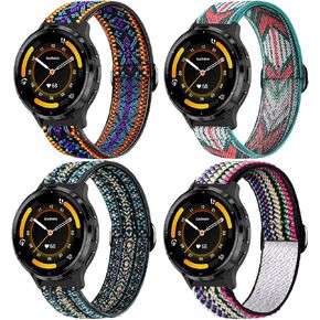 4 Pack Stretchy Nylon Compatible with Garmin Venu 3S Watch Band/Venu 4 41mm/Venu 2S/Vivoactive 4S/Vivomove 3S/Forerunner 255S 265S, 18mm Quick Release Loop Fabric Soft Strap for Women Men in Saudi Arabia