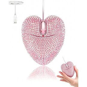 Wired Love Heart Mouse, USB, Silent Button, Auto Sleep Energy Saving, Plug and Play, Compatible with Laptop, Desktop, Tablet, Smartphone, Windows in Saudi Arabia