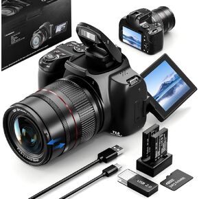 72MP 4K Digital Camera for Photography and Video, 12X Optical Zoom Bridge Camera with Macro, Flip Screen, WiFi, Auto Focus, 2 Batteries & 32GB TF Card – Ideal for Beginners & Vloggers in Saudi Arabia