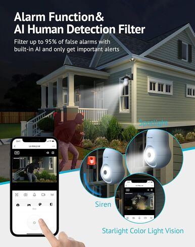 LaView 4G LTE Cellular Light Bulb Security Camera,360°2K Security Cameras Wireless Outdoor Indoor 4MP Full Color Day and Night,Motion Detection, Audible Alarm,Easy Installation (2PK) in Kuwait