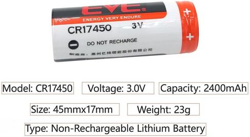 (2-Pack) CR17450 2400mAh 3V بطارية ليثيوم بديلة لبطارية التحكم الصناعية EVE CR17450 PLC in Kuwait
