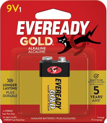 Eveready Gold Alkaline 9V Batteries, 1 Pack of 9 Volt Batteries in Saudi Arabia