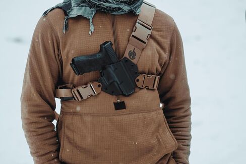 GunfightersINC Kenai Chest Holster for a Sig P320 X-Ten, Right Hand, Mas/Grey-Coyote Tan in Saudi Arabia