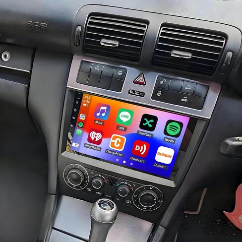 Car Stereo Radio Compatible for Mercedes-Benz CLK 350. C209 2006 with Carplay Android Auto GPS Navigation 9in Touchscreen Car Radio Player with Bluetooth WiFi FM/RDS SWC Mirror Link + Backup Camera in Saudi Arabia