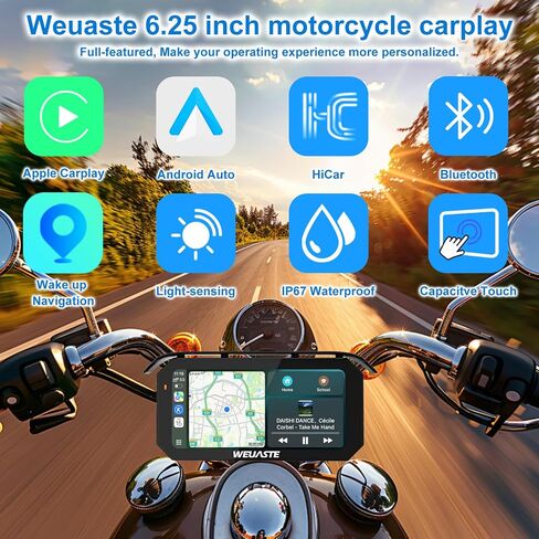 6.25" Motorcycle CarPlay Navigation HD Touch Screen, Android Auto in Saudi Arabia