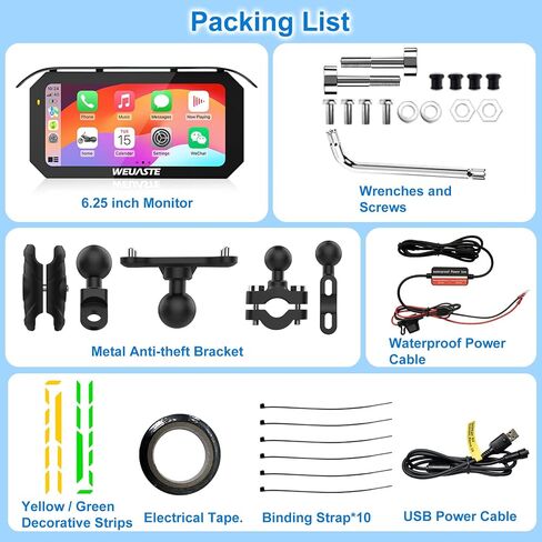 6.25" Motorcycle CarPlay Navigation HD Touch Screen, Android Auto in Saudi Arabia
