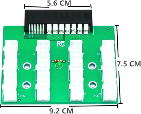 Angitu 12 Ports 6Pin GPU PCI-E 800W 1400W 1600W PSU Breakout Board Converter with Led Light for HP HSTNS-PL62 HSTNS-PL41 DPS-1400CB A (Green) in Saudi Arabia