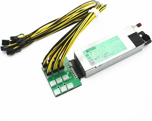 Angitu 12 Ports 6Pin GPU PCI-E 800W 1400W 1600W PSU Breakout Board Converter with Led Light for HP HSTNS-PL62 HSTNS-PL41 DPS-1400CB A (Green) in Saudi Arabia