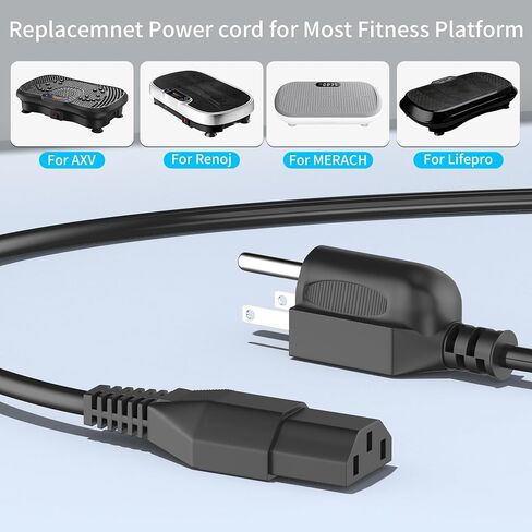 AC Power Cord for Vibration Plate Exercise Machine, for Lifepro/MERACH/Renoj/AXV Universal 3 Prong Power Cable Replacement, 6 Feet in Saudi Arabia