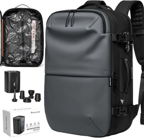 BlackVoyage دوامة فراغ ختم حقيبة السفر 60L توسيع نظام ضغط الهواء مقاومة للماء TSA قفل حمل على in Kuwait