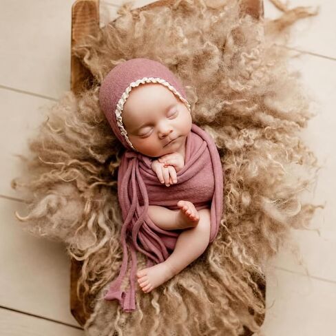Newborn Photography Outfits Props Blanket & Hat for Baby Boys Knit Wrap in Saudi Arabia