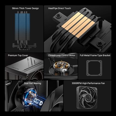 ID‑COOLING FROZN A510 Turbo CPU Air Cooler, Optimized for AM5/AM4, 240W TDP in Saudi Arabia