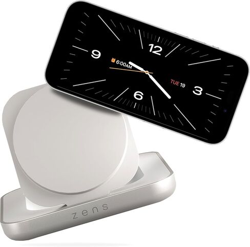 Zens Magnetic Nightstand Charger | MagSafe Qi2 15W | Landscape Only (No Vertical) | Standby Mode | Compatible with iPhone 17/16/15/14/13/12 | 20W Adapter Included | Black in Saudi Arabia