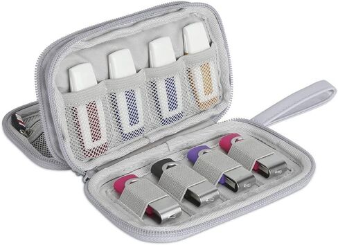 BUBM 16 Slots USB Flash Drive Case, Cloth Thumb Drive Organizer, Portable U Disk Storage Holder, Electronic Accessories Carrying Pouch for USB Drives(Gray, 16 Slots) in Saudi Arabia