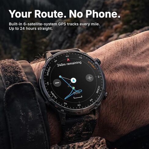 ساعة ذكية متينة M6 GPS للرجال من ووكر فيت، 50 ملم، تم اختبارها MIL-STD-810H in Kuwait