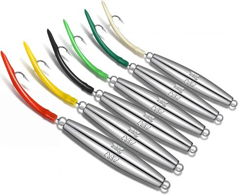6 Pcs 2oz A17 Diamond Jigs Saltwater Fishing Lures Flat Metal Jigging Spoon Baits for Surf Fishing Bottom Bouncing Sinking Casting Vertical Ocean Lures for Bluefish Striper Tuna Freshwater in Saudi Arabia
