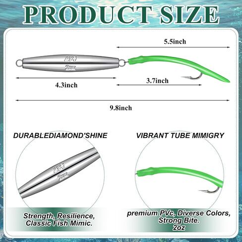 6 Pcs 2oz A17 Diamond Jigs Saltwater Fishing Lures Flat Metal Jigging Spoon Baits for Surf Fishing Bottom Bouncing Sinking Casting Vertical Ocean Lures for Bluefish Striper Tuna Freshwater in Saudi Arabia