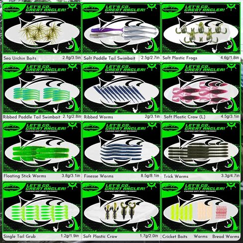FONMANG Fishing Tackle Kit, Professional Large Tackle Box with Tackle Included, 621pcs Bass Fishing Kit with 15+ Fishing Rigs, 12 Types of Soft Baits, 9 Types of Hard Lures and Multiple Accessories in Kuwait