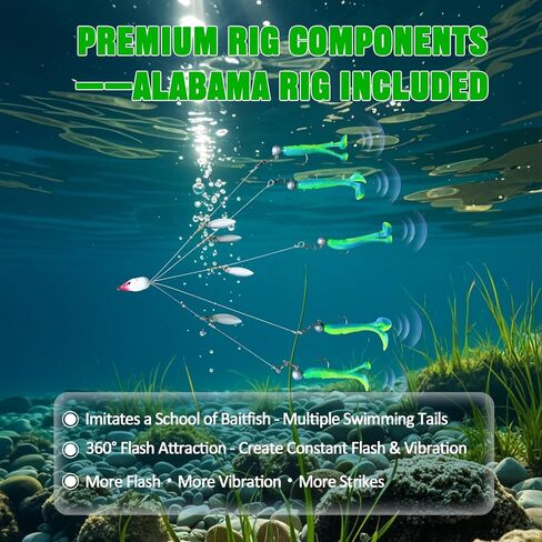 FONMANG Fishing Tackle Kit, Professional Large Tackle Box with Tackle Included, 621pcs Bass Fishing Kit with 15+ Fishing Rigs, 12 Types of Soft Baits, 9 Types of Hard Lures and Multiple Accessories in Kuwait