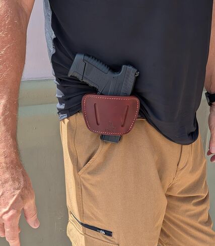 جلد البقر المحبب بالكامل DTOM (غير صناعي) حزام منزلق عالمي IWB أو OWB حزام منزلق بني in Kuwait