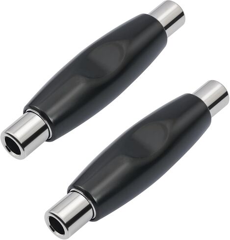 2-Pack 6.35mm Female to Female Coupler Adapter - Zinc Alloy Body 1/4’ TRS Connector, Silver-Plated Contacts, Compact 2.9inch Connector for Guitar/Amplifier/Audio Signals in Saudi Arabia