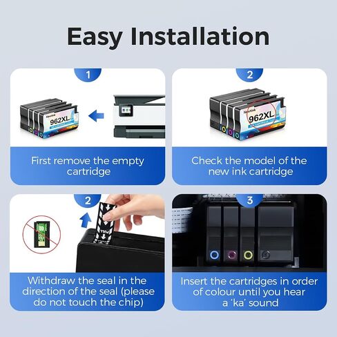 962XL Ink Replacement for HP 962XL Ink Cartridge Combo Pack for the HP Ink 962 XL Work for officejet Pro 9010 Ink Cartridges 9015 9020 9025 Series Printers (Black, Cyan, Magenta, Yellow) in Saudi Arabia