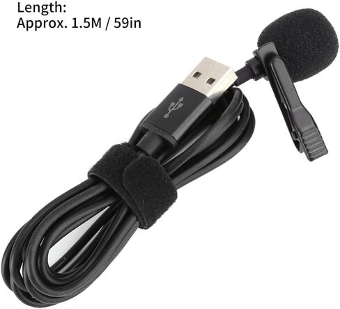 2PCS Mini USB Lavalier Microphone, Omnidirectional Clip-On Lapel Mic with 59 in Cable for Interview Recording in Saudi Arabia